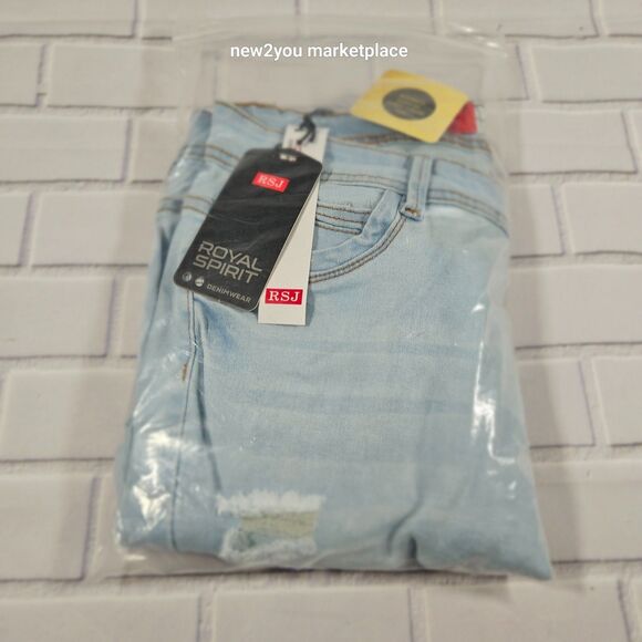 Men's Royal Spirit Denim Blue Jeans Size 36 New with tags ripped with patches - Picture 3 of 13